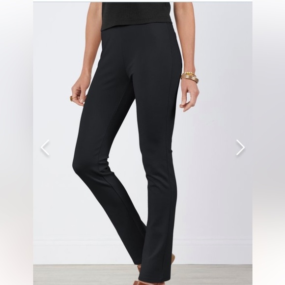 Soft Surroundings White Perfect Ponte Straight Leg Pants | Size L - Picture 2 of 11